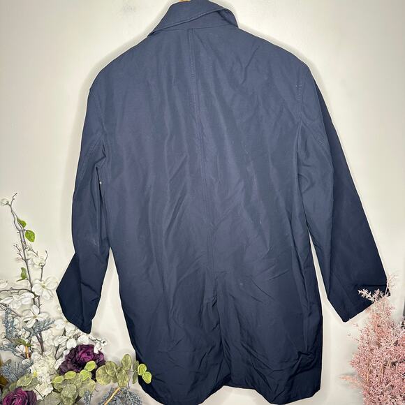 CLUB MONACO Mac Cotton Blend Trench Coat Eclipse Blue Sz L $329 - Picture 4 of 6
